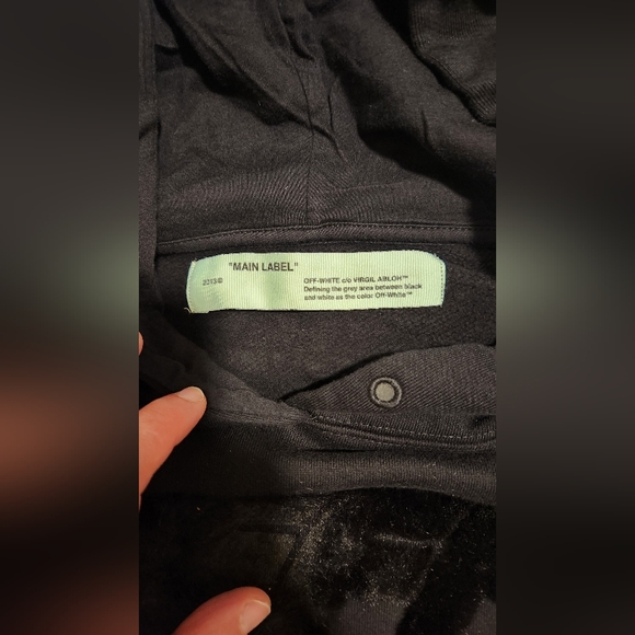 OFF-WHITE Virgil Abloh  Logo Marry Me Hoodie Black - Picture 2 of 5